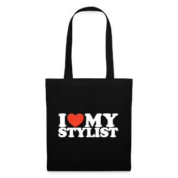 I love My stylist Herz Shirt - Stoffbeutel - Schwarz - Vorne