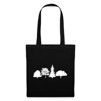Baum Eiche Birke Fichte Mischwald Symbol Logo icon - Stoffbeutel - Schwarz - Vorne
