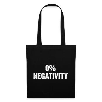 0% Negativity - Tote Bag - black - Front