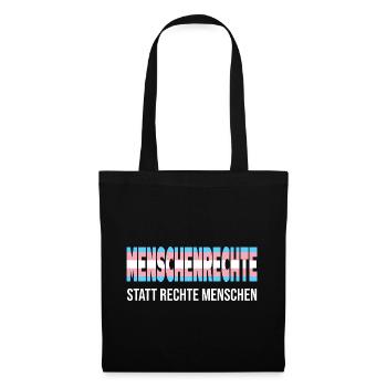 Transgender Menschenrechte Trans Pride - Stoffbeutel - Schwarz - Vorne