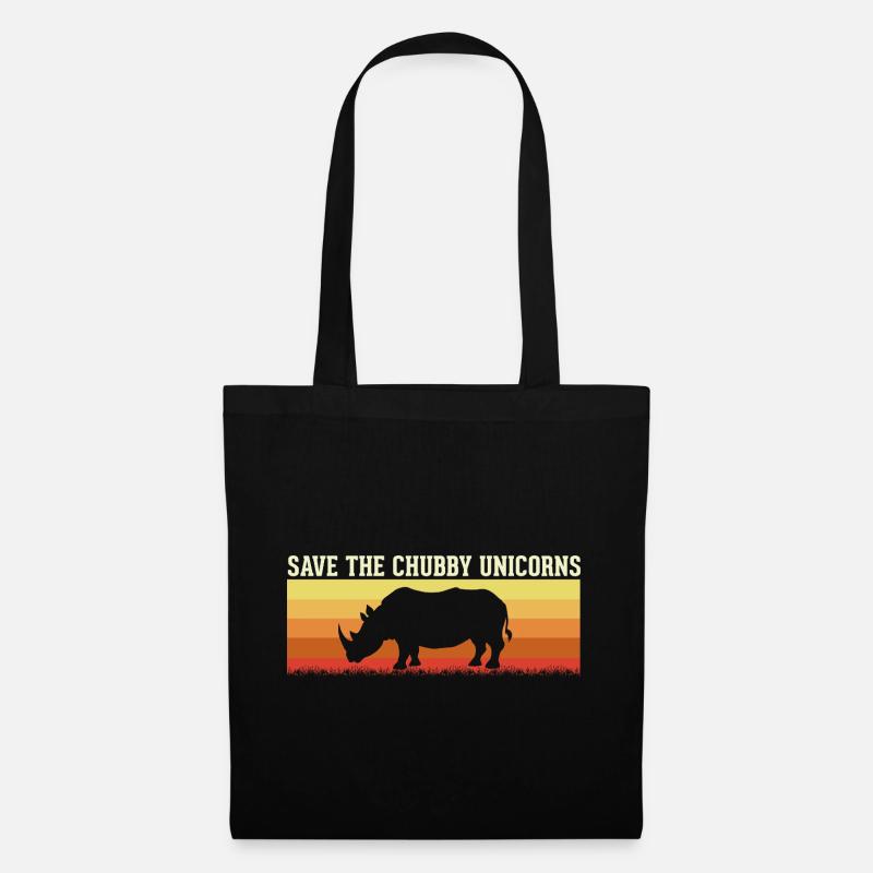 Save the Chubby Unicorn animals  - Stoffbeutel - Schwarz