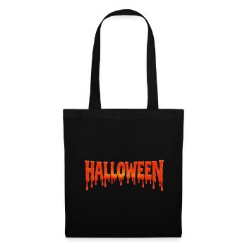Dripping Halloween Schrift in Blutorange - Stoffbeutel - Schwarz - Vorne