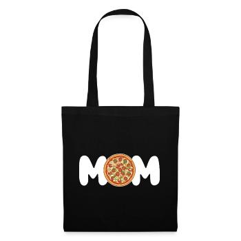 Mama Pizzaliebhaberin lustiges Geschenk für sie - Stoffbeutel - Schwarz - Vorne