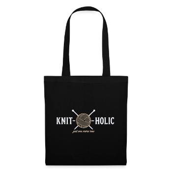 Chemise amusante KNIT-O-HOLIC pour les fans de tricot - Sac en tissu - noir - Devant