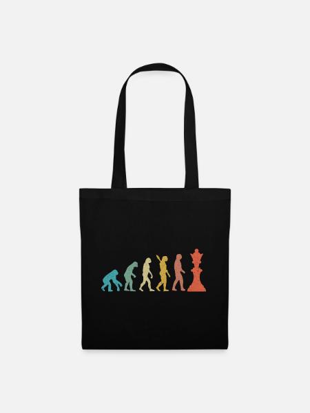 Évolution de l’Homme vers le Roi Échecs Humour - Sac en tissu - noir