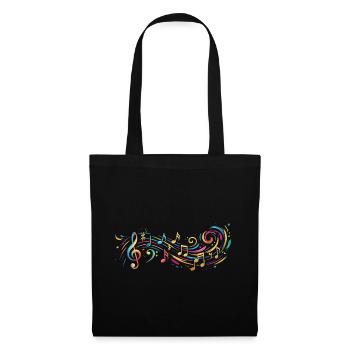 Musique Musicien Musique Musique Notes Gravures de peinture - Sac en tissu - noir - Devant