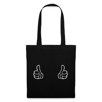 Motif de chemise à double pouce - Sac en tissu - noir - Devant