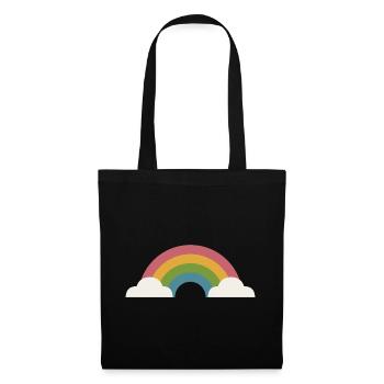 Arc-en-ciel et nuages - Sac en tissu - noir - Devant