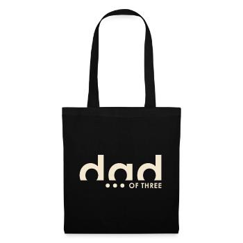 Dad of Three – Papa von drei Kindern - Stoffbeutel - Schwarz - Vorne