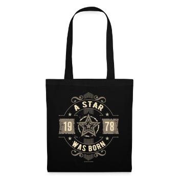 A star was born 1978 - Geburtstags Geschenk - - Stoffbeutel - Schwarz - Vorne