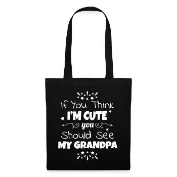 Cadeau de naissance grand-papa mignon grand-père - Sac en tissu - noir - Devant