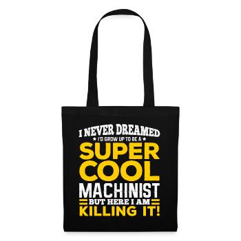 Super cool machinist, cutting mechanic turner - Tote Bag - black - Front