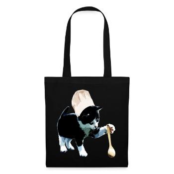 Chef chat cuisine cuisine chat - Sac en tissu - noir - Devant