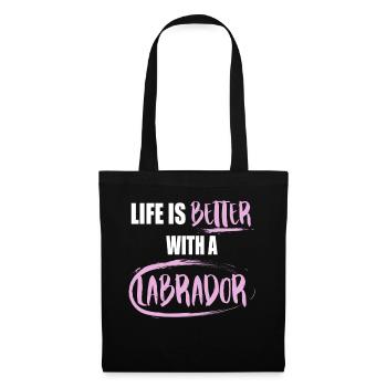 Bavardage chien Labrador - Sac en tissu - noir - Devant