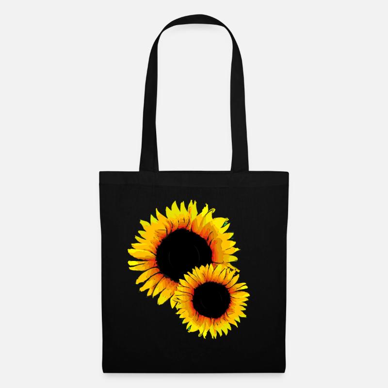 Sonnenblumen - Stoffbeutel - Schwarz