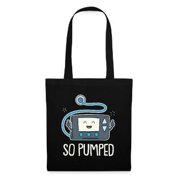 So Pumped Diabetes Typ 1 Lustige Insulin Pumpe - Stoffbeutel - Schwarz - Vorne
