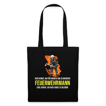 Feuerwehrmann Feuerwehr - Stoffbeutel - Schwarz - Vorne