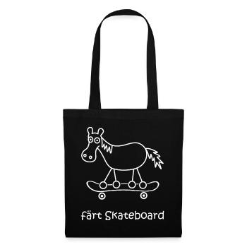 färt skateboard, skaten, Pferd mit Rädern, Skater - Stoffbeutel - Schwarz - Vorne