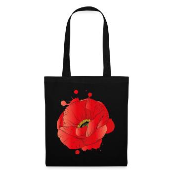 big blossom of a corn poppy as graffiti - Tote Bag - black - Front