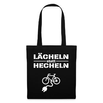 Lustiger Spruch ebike e-bike fahrer biker geschenk - Stoffbeutel - Schwarz - Vorne