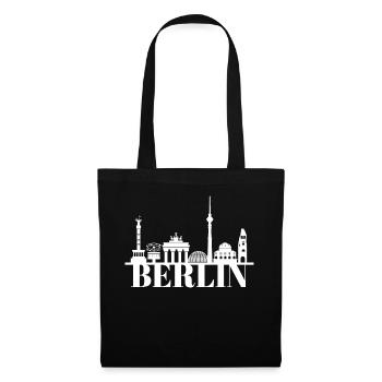 Skyline Berlin City Emblème Voyage Cadeau Ours - Sac en tissu - noir - Devant