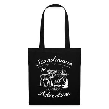Scandinavia Outdoor Adventure Flag Moose - Tote Bag - black - Front
