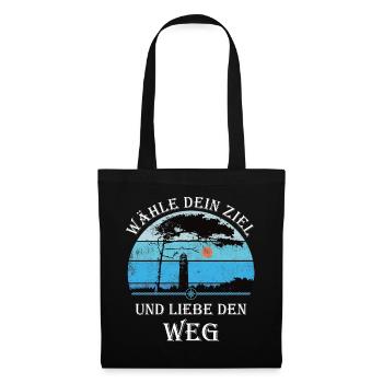 DarssCoast - Ostsee Leuchtturm Wandern Geschenk - Stoffbeutel - Schwarz - Vorne