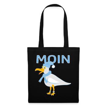 Lustige Möwe - Stoffbeutel - Schwarz - Vorne