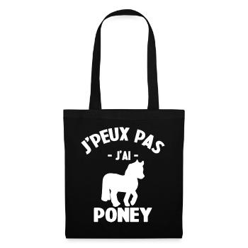 Je Peux Pas J'ai Poney - Sac en tissu - noir - Devant
