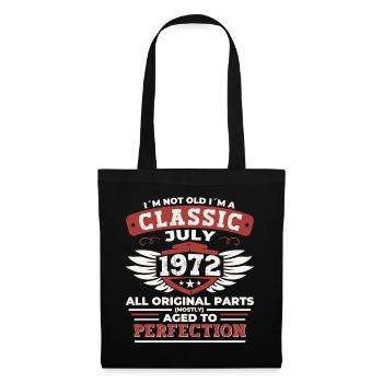 50e anniversaire Né en 1972 Juillet Cadeaux Hommes - Sac en tissu - noir - Devant