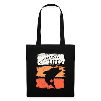 Pêcheur Pêcheur Poisson Pêche Vie Hobby - Sac en tissu - noir - Devant
