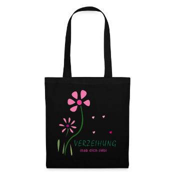 Verzeihung, Blumen - Stoffbeutel - Schwarz - Vorne