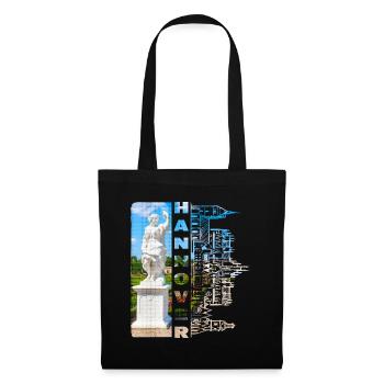 Hanovre, Allemagne, ville, horizon, maison, amour - Sac en tissu - noir - Devant