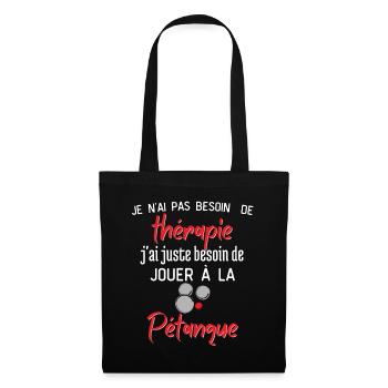 Thérapie Pétanque - Sac en tissu - noir - Devant