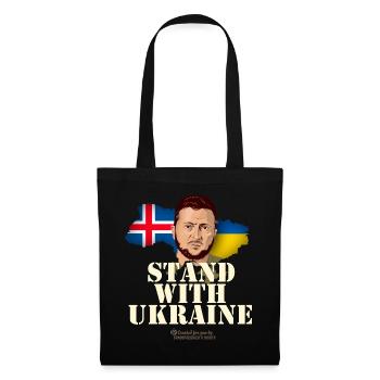 Island Stand with Ukraine - Stoffbeutel - Schwarz - Vorne