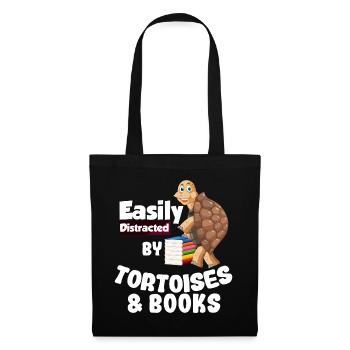 Turtle Books | Tortoise Gift Idea - Tote Bag - black - Front