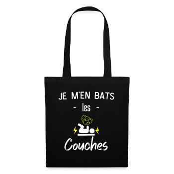 Je M'en Bats Les Couches - Sac en tissu - noir - Devant