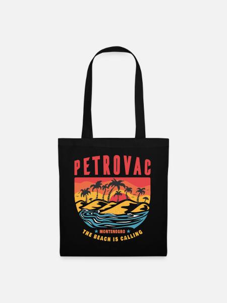 Petrovac Montenegro Strand Design - Stoffbeutel - Schwarz