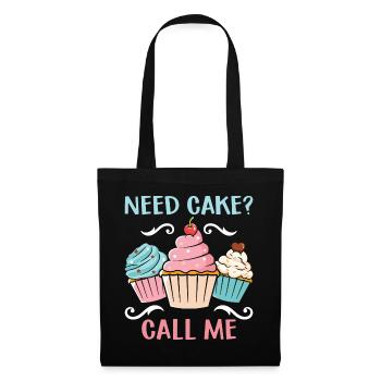 Besoin d’un cookie ? Appelez-moi – Humour de muffin - Sac en tissu - noir - Devant