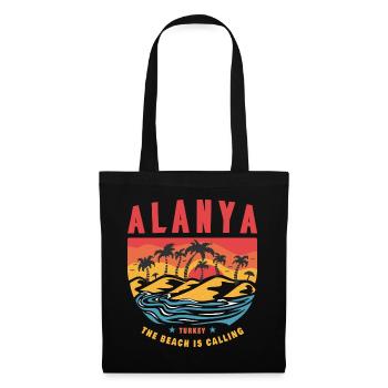Design de plage vintage à Alanya, en Turquie - Sac en tissu - noir - Devant