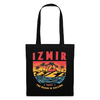Motif palmier Izmir, Turquie - Sac en tissu - noir - Devant