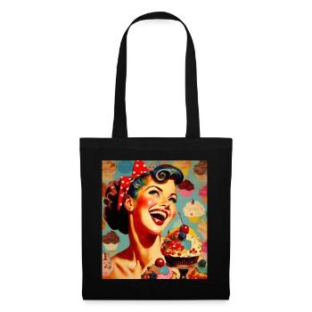 Style rétro des années 50 - Sac en tissu - noir - Devant