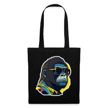 Gorilla mit Sonnebrille - Stoffbeutel - Schwarz - Vorne