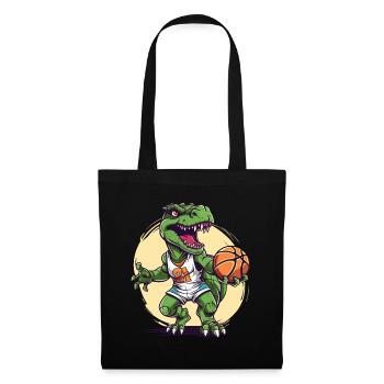 Basketball Dinosaure T-Rex Player Sports Cartoon - Sac en tissu - noir - Devant