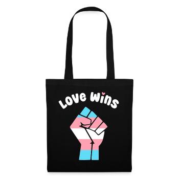 Liebe gewinnt Trans Pride Faustdesign für Equality - Stoffbeutel - Schwarz - Vorne
