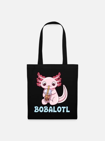 Bobalotl Pun Design für Axolotl-Liebhaber - Stoffbeutel - Schwarz