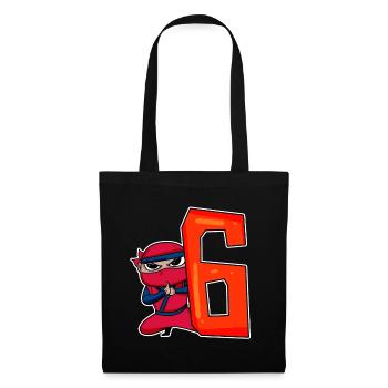 6 ans garçon ninja - 6e anniversaire - j’ai 6 ans - Sac en tissu - noir - Devant