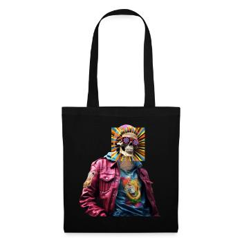 Skull With Pop Art - Tote Bag - black - Front