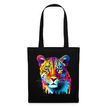 Colorful Leopard Paint Splashes Splashes of Paint - Tote Bag - black - Front