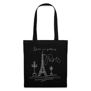 Love in Paris - Sac en tissu - noir - Devant